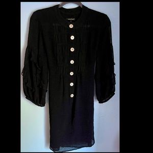 Nanette Lepore women sheer boho black dress.